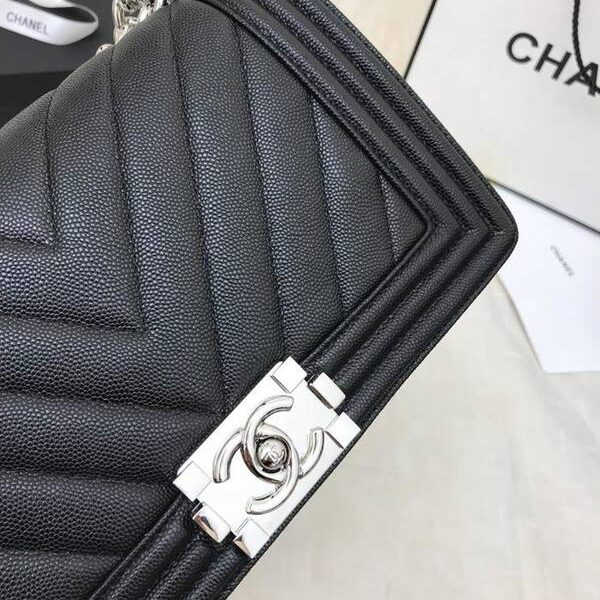與專櫃同步大V細球紋chanel秋冬爆款67086 leboy系列 V格進口細球紋小牛皮chb10469