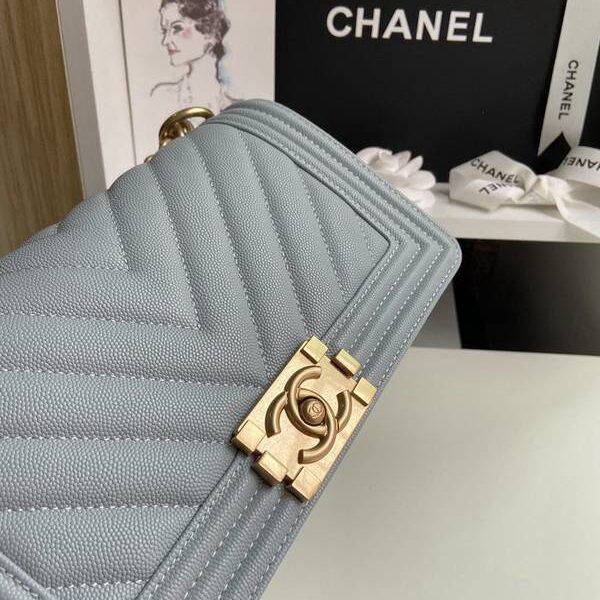工廠貨源大V細球紋chanel秋冬爆款67086 leboy系列 V格進口細球紋小牛皮chb10483
