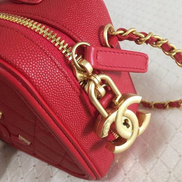 高仿精品包chanel 93341化妝包立體感logo原廠魚子醬牛皮chb10633