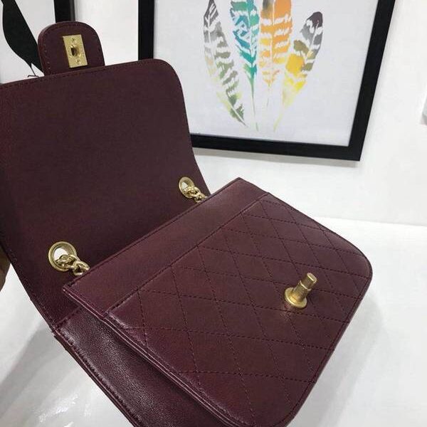 chanel精仿包包57231新款穿鏈羊皮革單肩斜挎包進口山羊皮與古銅金金屬chb10682