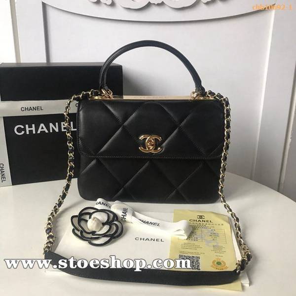 chanel奢侈品原單chanel香奈兒2019新款92236大菱格三明治手提包高仿名牌進口綿羊皮chb10692