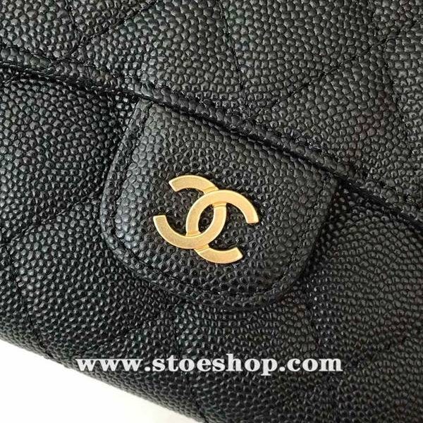 品質頂級chanel CF短三折錢包荔枝紋頭層牛皮chb10714