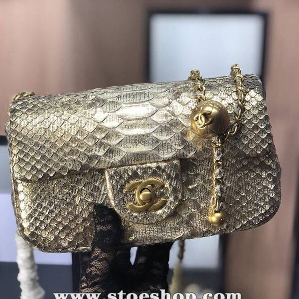 chanel高仿包高仿chanel蟒蛇皮口蓋包cross body單肩背腋下包chb10933