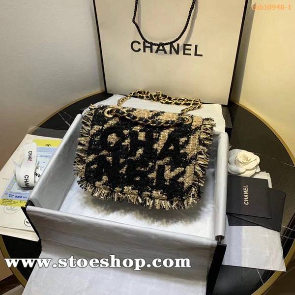 chanel原單包chanel香奈兒新款花呢編織口蓋包刺臺繡字母logochb10948