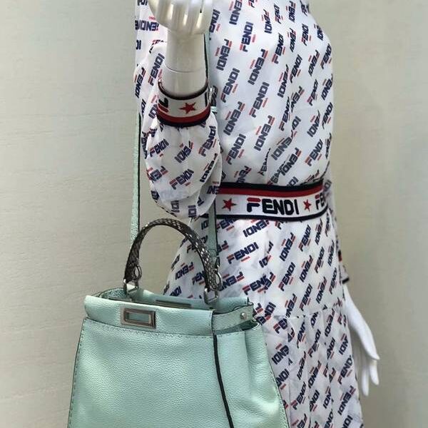 高仿名牌包芬迪頂級原單PEEKABOO羅馬牛皮南非蟒蛇皮手抦fendi-11751