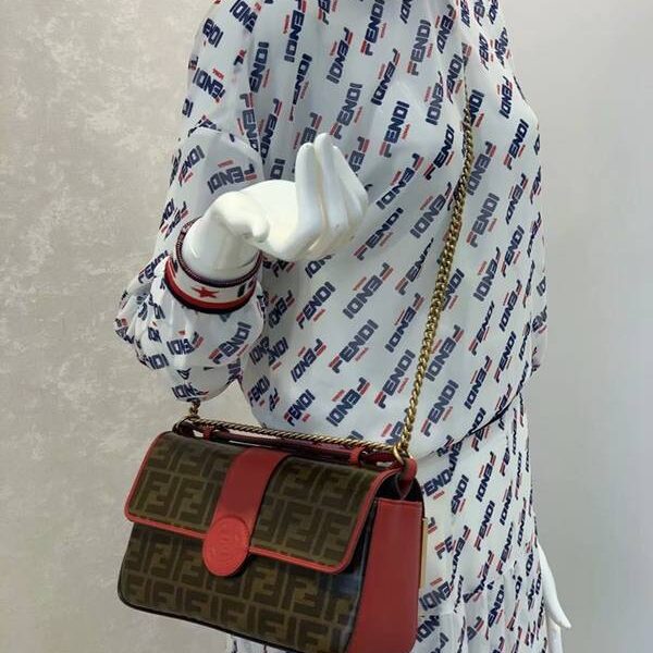 高仿包包芬迪頂級原單啡/紅色配色雙面開口fendi-11761