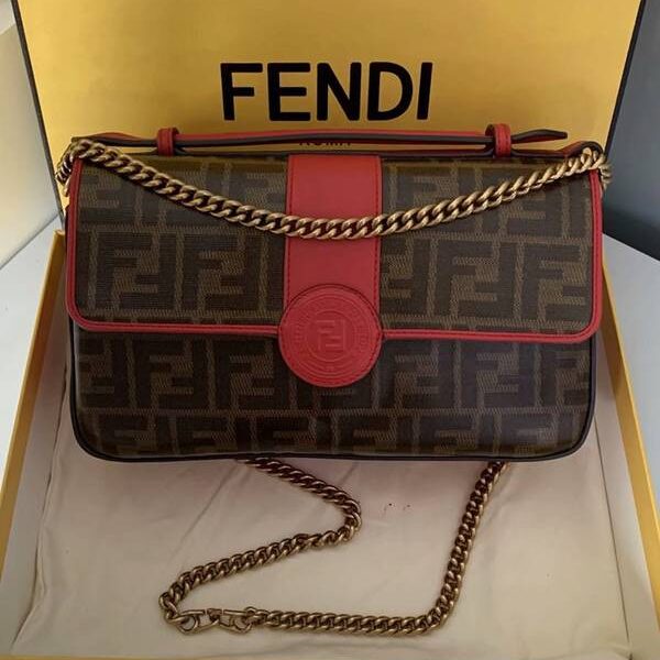 高仿包包芬迪頂級原單啡/紅色配色雙面開口fendi-11761