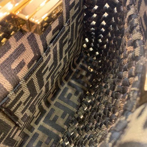 原單複製芬迪頂級原單FéI新品老花編織小貓peekaboo手袋fendi-11942 5 原單複製芬迪頂級原單FéI新品老花編織小貓peekaboo手袋fendi-11942