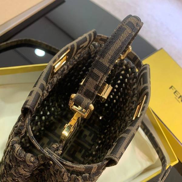 原單複製芬迪頂級原單FéI新品老花編織小貓peekaboo手袋fendi-11942 6 原單複製芬迪頂級原單FéI新品老花編織小貓peekaboo手袋fendi-11942