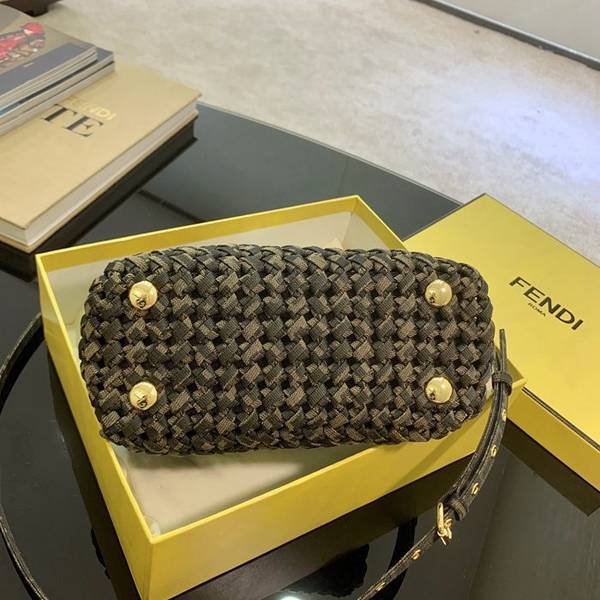 原單複製芬迪頂級原單FéI新品老花編織小貓peekaboo手袋fendi-11942 8 原單複製芬迪頂級原單FéI新品老花編織小貓peekaboo手袋fendi-11942