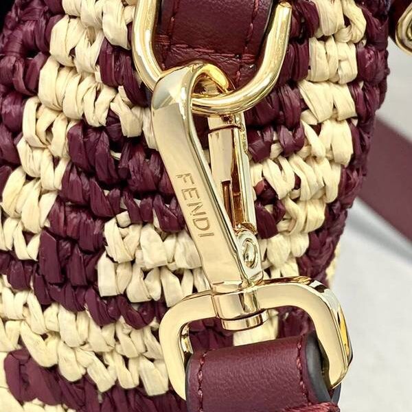 原單芬迪頂級原單FENDI lconic Baguette純手工編織拉菲草手袋fendi-12157