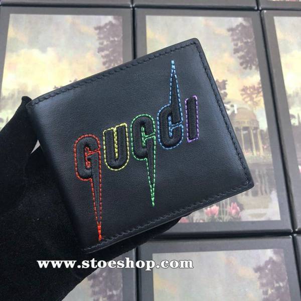 最高等級原廠皮gucci頂級貨品 專櫃同步！雙折短皮夾，採用進口頭層牛皮597674，黑皮ydgu11016
