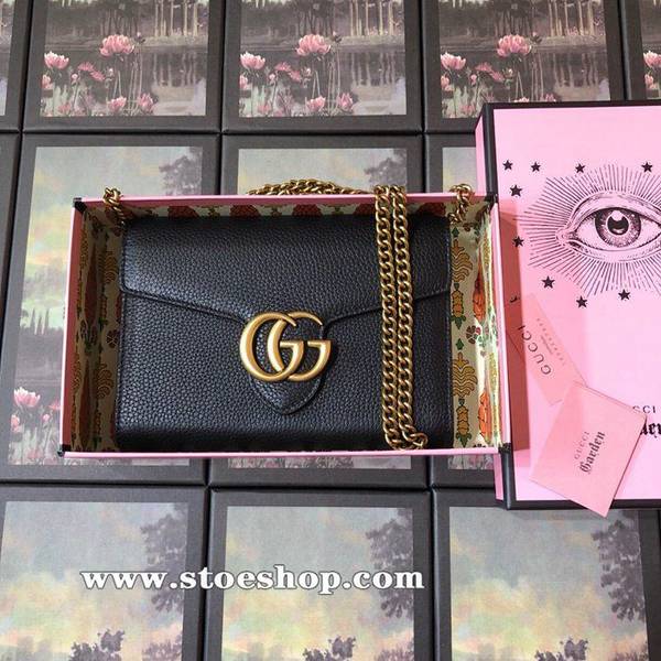 原單奢侈品高仿名牌gucci爆款bree guccissima單肩包＆手拿包斜挎鏈條小包採用進口頭層牛皮401232黑全皮ydgu11034