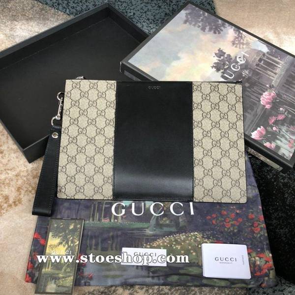 高仿精品推薦gucci原單GG Supreme高級PVC牛皮手包GG圖案已成為品牌標誌之一義大利皮革裝飾於此款纖薄手包的中央！可拆卸義大利皮制腕帶！495017，克皮杏PVCydgu11302
