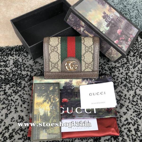 頂級原單gucci 最最新款Ophidia系列小卡包錢包採用GG Supreme高級人造帆布523155  PVC棕皮ydgu11326