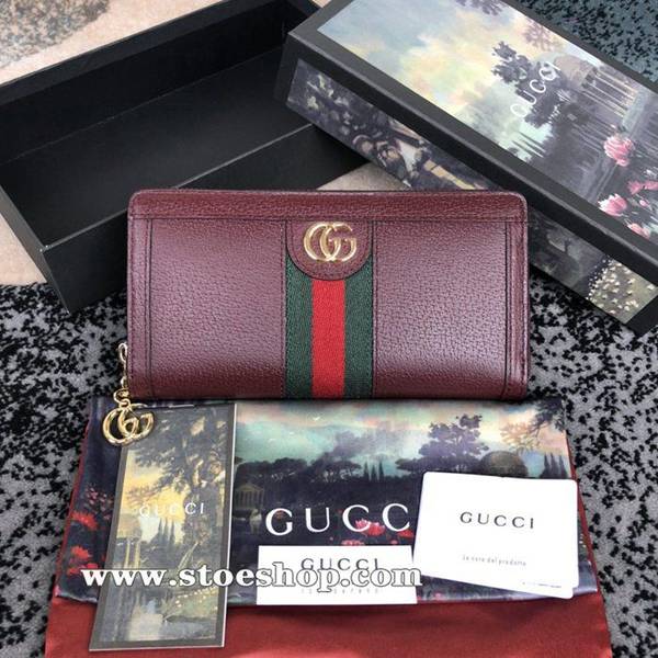 奢侈品gucci 最最新款Ophidia系列翻蓋式錢包採用GG Supreme高級進口牛皮523154  酒紅皮ydgu11337