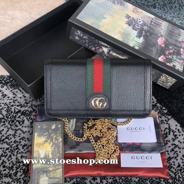 最高等級gucci 高仿名牌Ophidia系列523158 黑色皮ydgu11341
