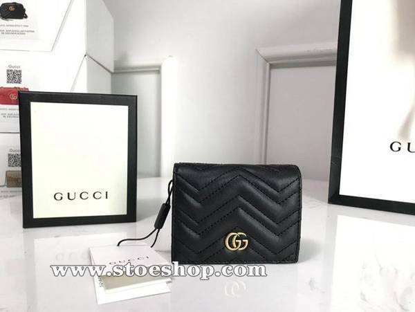 高仿精品批發 晶片版GG marmont 小卡包採用絎縫進口小牛皮打造配以人形紋設計背面配以GG標誌復古金色金屬配件466492。ydgu11963