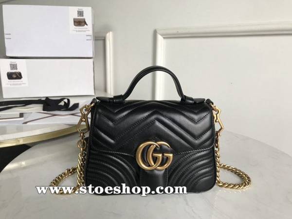 高仿包 《Marmont 義大利原廠皮》 Gucci美包GG Marmont系列547260黑色。ydgu11978