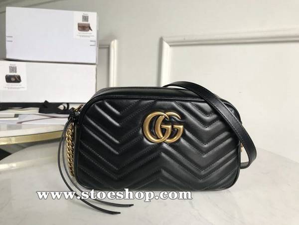高仿包 《Marmont 義大利原廠皮》 Gucci美包GG Marmont系列447632黑色ydgu11979