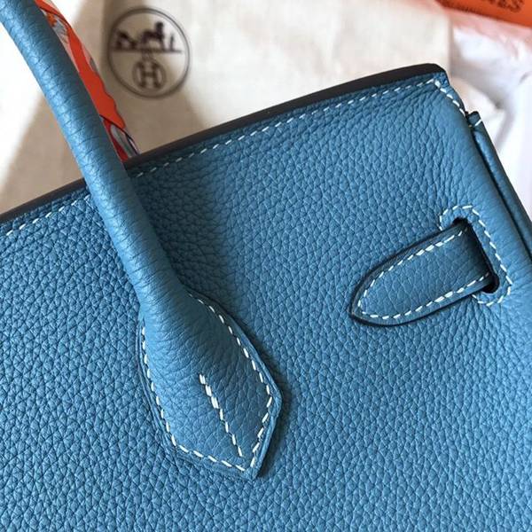 高仿精品批發愛馬仕Birkin 30cm 牛仔藍金扣 手工蠟線 小牛皮 4 高仿精品批發愛馬仕Birkin 30cm 牛仔藍金扣 手工蠟線 小牛皮