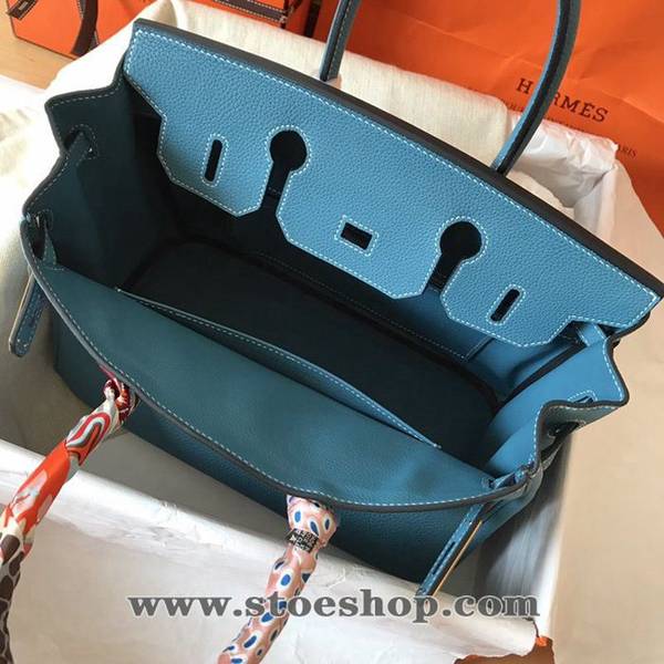 高仿精品批發愛馬仕Birkin 30cm 牛仔藍金扣 手工蠟線 小牛皮 5 高仿精品批發愛馬仕Birkin 30cm 牛仔藍金扣 手工蠟線 小牛皮