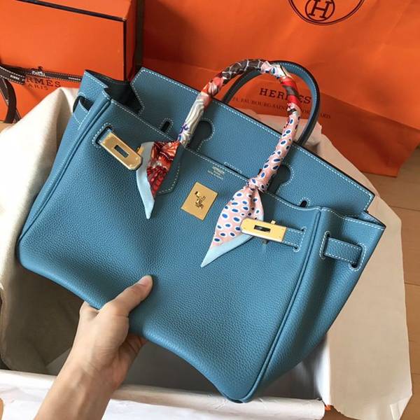 高仿精品批發愛馬仕Birkin 30cm 牛仔藍金扣 手工蠟線 小牛皮 7 高仿精品批發愛馬仕Birkin 30cm 牛仔藍金扣 手工蠟線 小牛皮