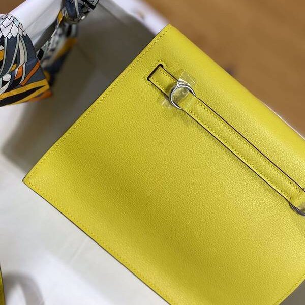 高仿包愛馬仕Kelly danse22cm evercolor 皮 Jaune amber 9D 琥珀黃