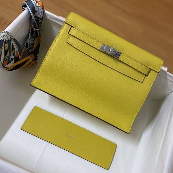 高仿包愛馬仕Kelly danse22cm evercolor 皮 Jaune amber 9D 琥珀黃