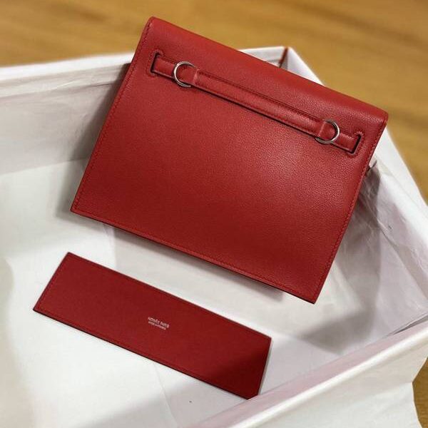 高仿精品愛馬仕Kelly danse22cm evercolor 皮 Rouge casaque Q5 中國紅
