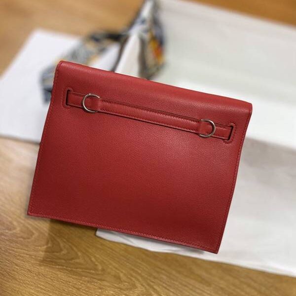 高仿精品愛馬仕Kelly danse22cm evercolor 皮 Rouge casaque Q5 中國紅