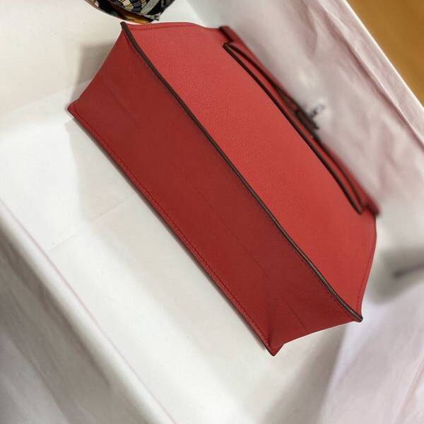 高仿精品愛馬仕Kelly danse22cm evercolor 皮 Rouge casaque Q5 中國紅