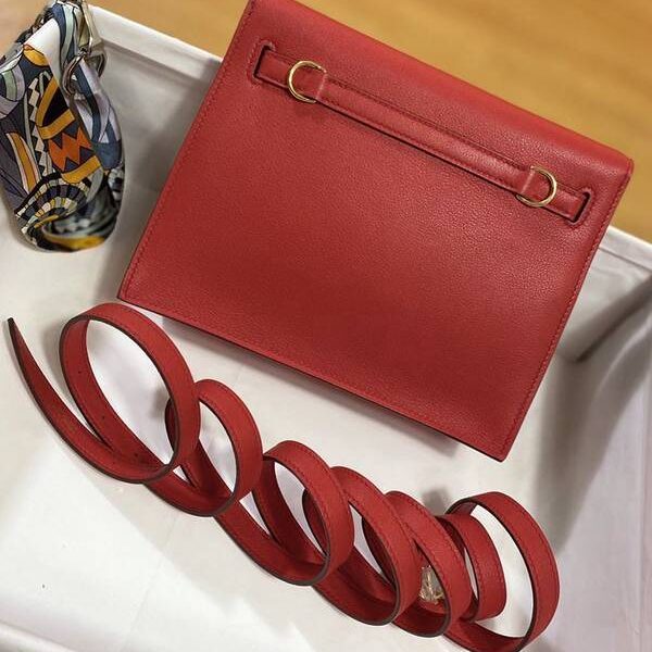 原單A貨愛馬仕Kelly danse22cm evercolor 皮 Rouge casaque Q5 中國紅 金扣現貨