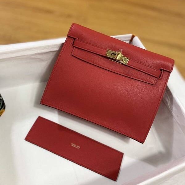原單A貨愛馬仕Kelly danse22cm evercolor 皮 Rouge casaque Q5 中國紅 金扣現貨