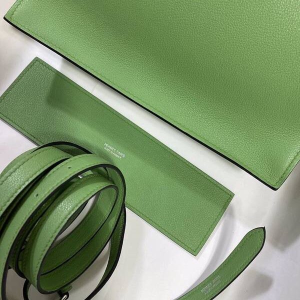 原單1：1愛馬仕Kelly danse22cm evercolor皮 Vert criquet 牛油果綠 3i 銀扣現貨