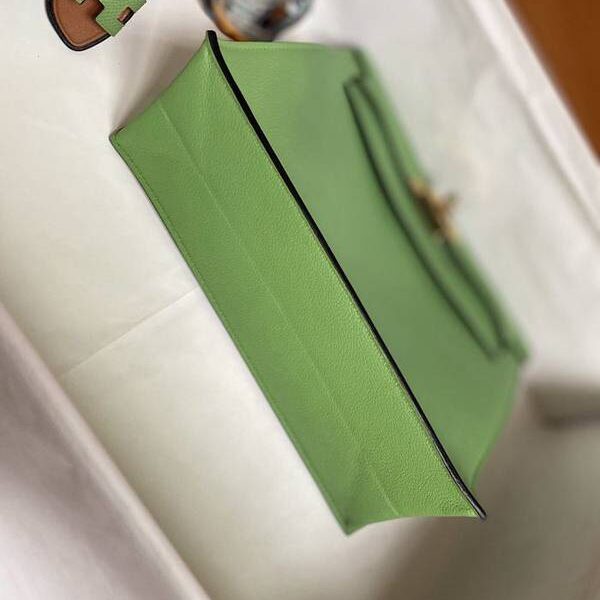 原單1：1愛馬仕Kelly danse22cm evercolor皮 Vert criquet 牛油果綠 3i 銀扣現貨