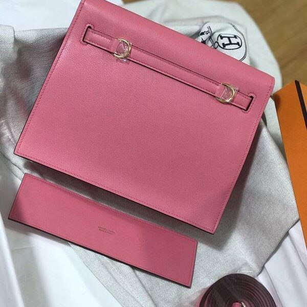奢侈品高仿愛馬仕Kelly danse 22cm evercolor Rose azalee 8W 唇膏粉