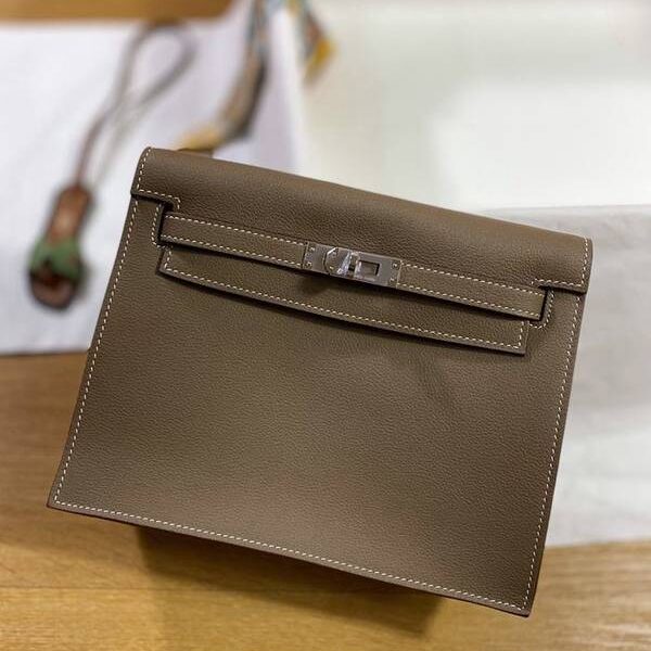 高仿愛馬仕Kelly danse 22cm evercolor Etoupegrey 18 大象灰