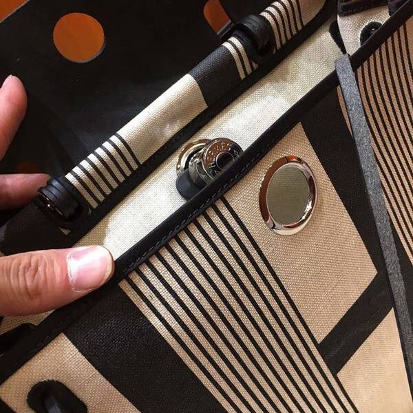 高仿包包愛馬仕全網最新最高版性價比升級版 Herbag 31cm 絲印麻布/黑