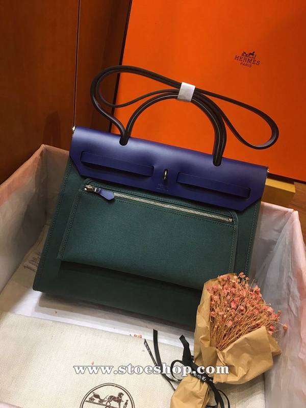高仿網台灣 愛馬仕色Herbag 31Cm墨綠 2 高仿網台灣 愛馬仕色Herbag 31Cm墨綠
