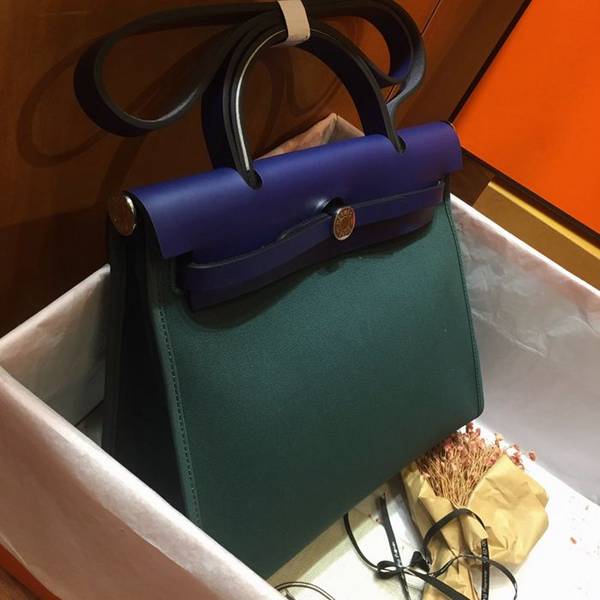 高仿網台灣 愛馬仕色Herbag 31Cm墨綠 3 高仿網台灣 愛馬仕色Herbag 31Cm墨綠