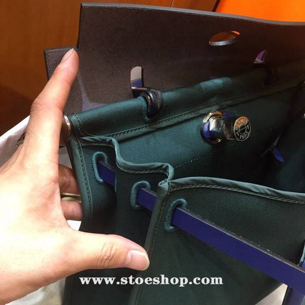 高仿網台灣 愛馬仕色Herbag 31Cm墨綠 6 高仿網台灣 愛馬仕色Herbag 31Cm墨綠