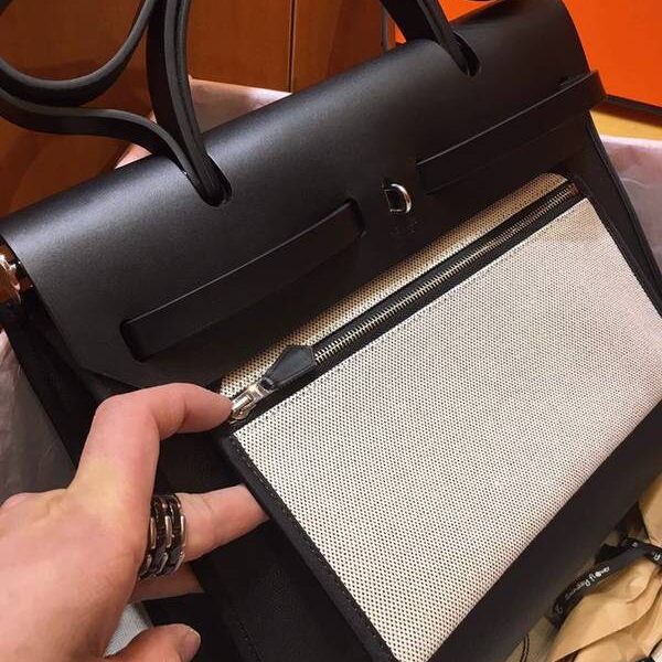 高仿精品愛馬仕Herbag So black防水塗層 15 高仿精品愛馬仕Herbag So black防水塗層
