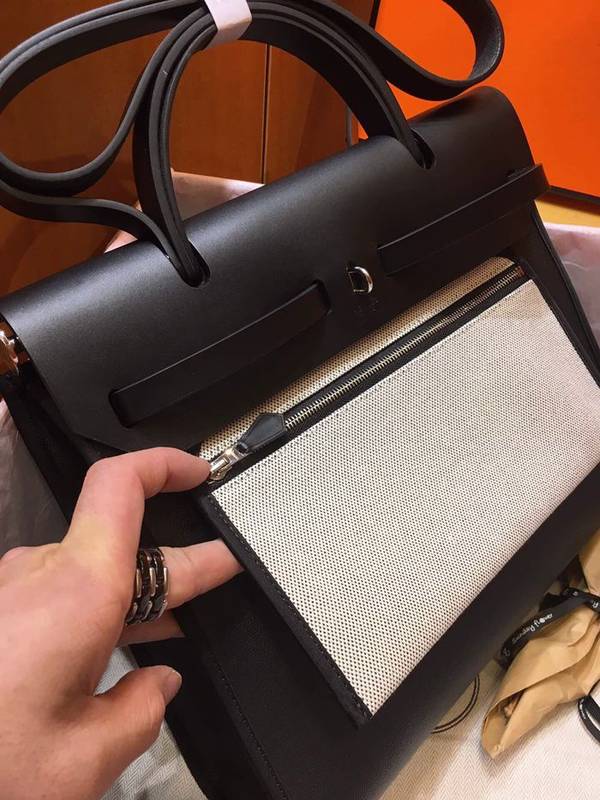 高仿精品愛馬仕Herbag So black防水塗層 7 高仿精品愛馬仕Herbag So black防水塗層