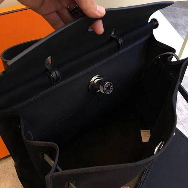 頂級1：1愛馬仕Herbag 大號 39Cm全黑（男女神通用版 最學院派的包袋 神名：她的包）
