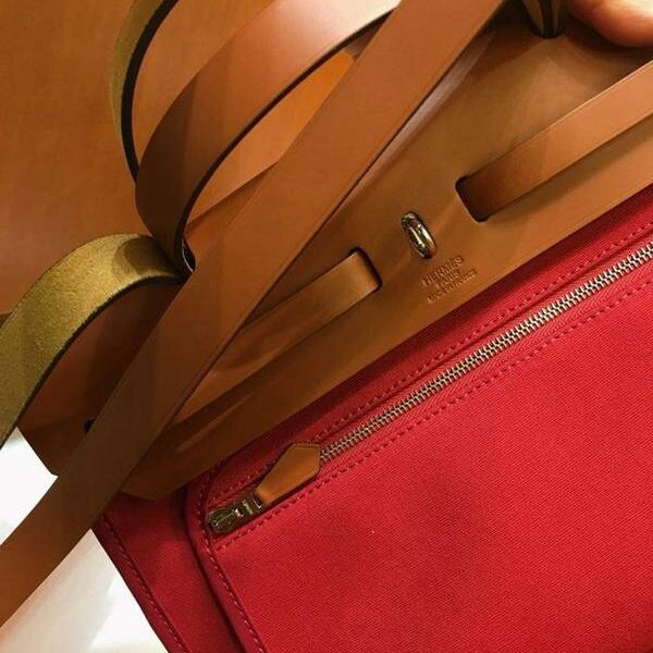 原單愛馬仕色Herbag 31Cm 暗紅/金棕（男女神通用版 最學院派的包袋 神名：她的包）
