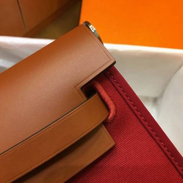 原單愛馬仕色Herbag 31Cm 暗紅/金棕（男女神通用版 最學院派的包袋 神名：她的包）