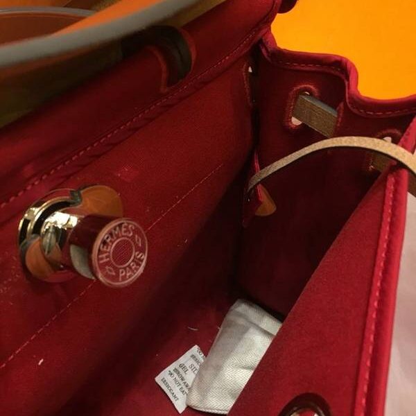原單愛馬仕色Herbag 31Cm 暗紅/金棕（男女神通用版 最學院派的包袋 神名：她的包）