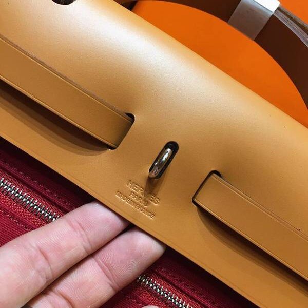 奢侈品愛馬仕網紅色Herbag 31Cm暗紅/深藍/中啡 （男女神通用版 最學院派的包袋 神名：她的包