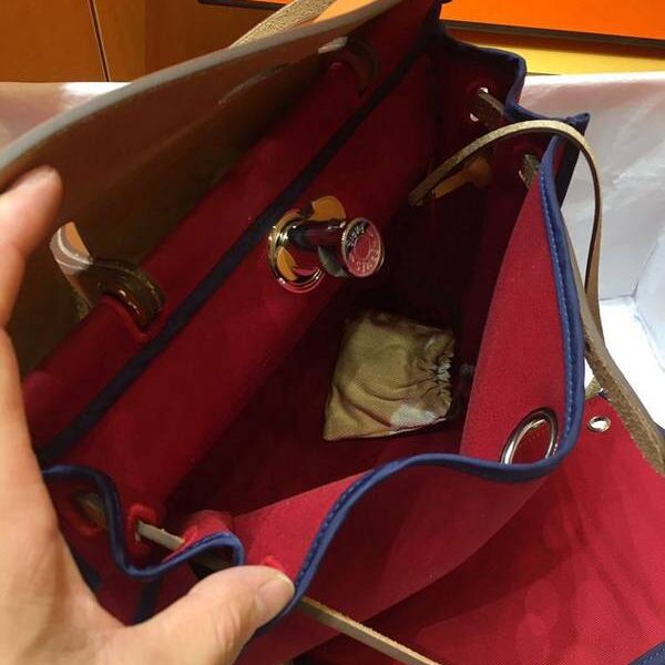 奢侈品愛馬仕網紅色Herbag 31Cm暗紅/深藍/中啡 （男女神通用版 最學院派的包袋 神名：她的包